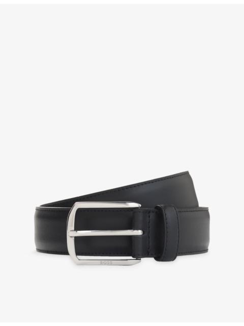BOSS Engraved-Buckle Leather Belt