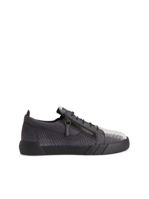 Frankie python-embossed leather sneakers