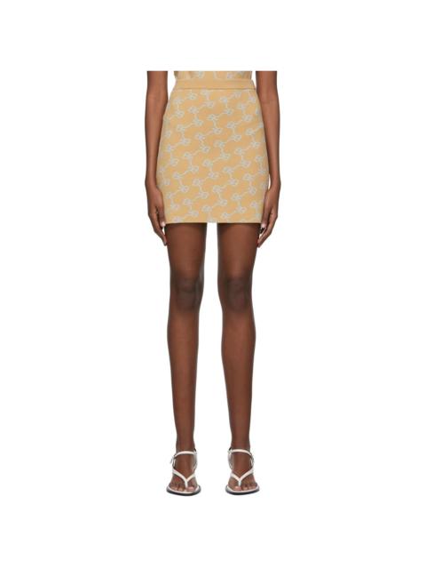 rokh Beige Viscose Mini Skirt
