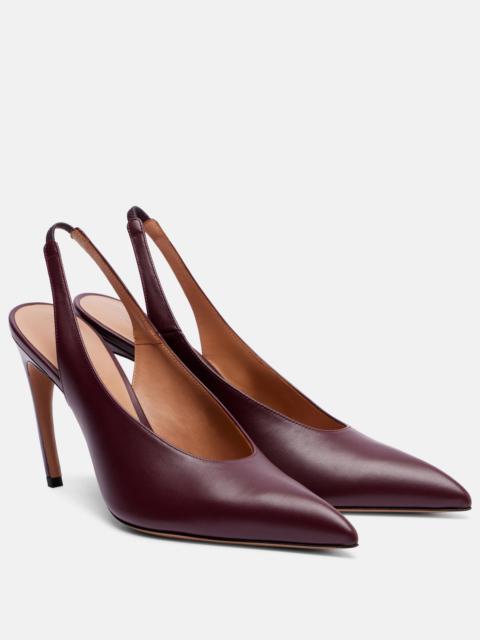 THE ATTICO Viper 90 leather slingback pumps