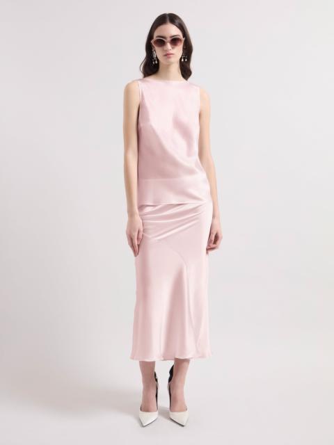 NINA RICCI Pink Halterneck Silk Satin Top