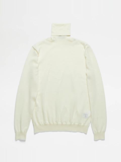 Tod's TURTLENECK SWEATER - WHITE