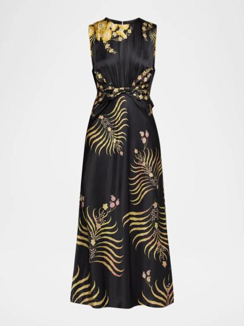 SALONI Gwen Printed Silk Dress