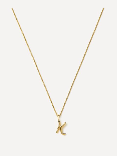 MISSOMA 18ct Gold-Plated Vermeil Silver Curly Molten Mini K Initial Pendant Necklace