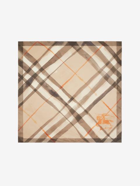 Burberry Watercolour Check Silk Scarf