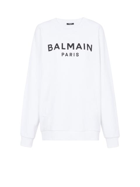 Balmain Eco-designed cotton sweatshirt with Balmain logo print