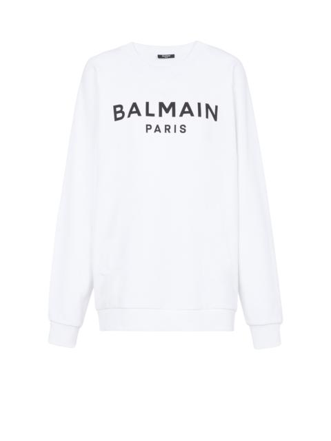 Eco-designed cotton sweatshirt with Balmain logo print