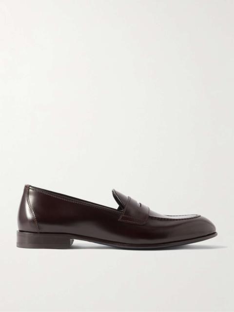 Brioni Glossed-Leather Penny Loafers