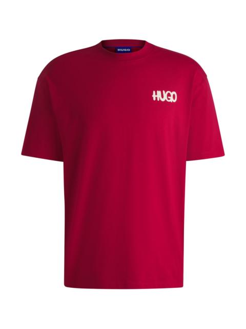HUGO COTTON-JERSEY T-SHIRT WITH HAPPY HUGO LOGO