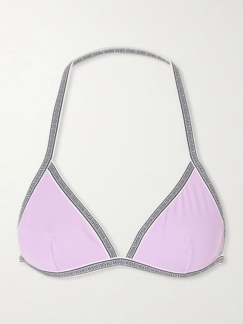 VERSACE Printed bikini top Lilac