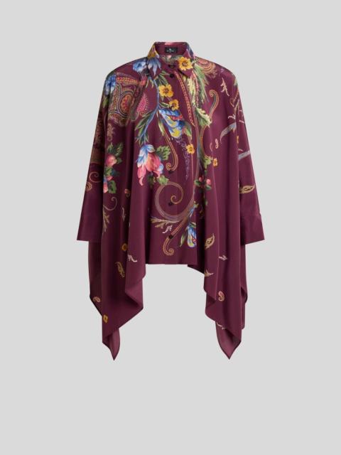 Etro SHIRT WITH HANKY HEM AND PLACED FLORAL PAISLEY PRINT