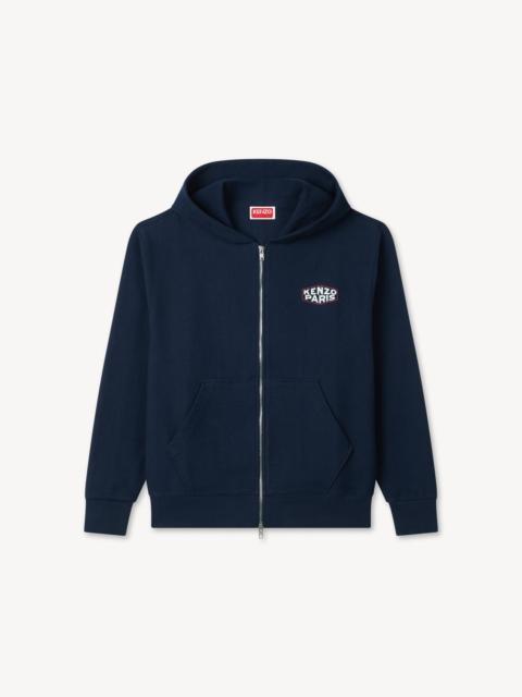 KENZO 'KENZO Paris Frame' zip up hoodie in herringbone cotton