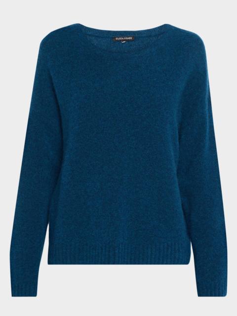 EILEEN FISHER Crewneck Boucle Knit Cashmere-Silk Sweater