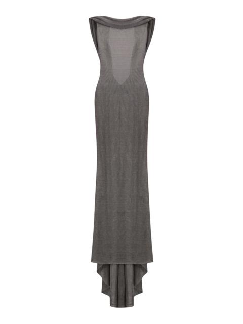 THE NEW ARRIVALS ILKYAZ OZEL Jeanne Draped Gown silver