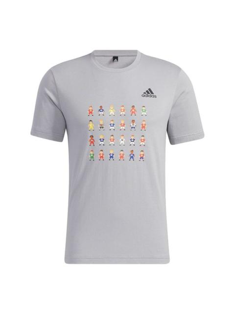 adidas 8-Bit Tee Printing Sports Short Sleeve Gray GL1998