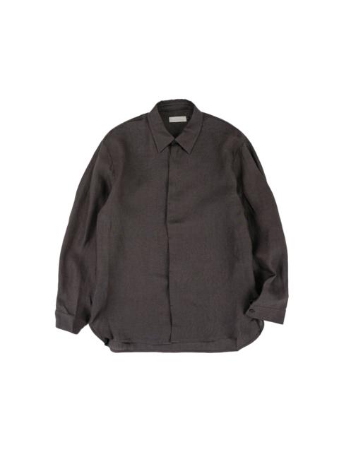 AMOMENTO Linen Oversized Shirt Khaki Grey