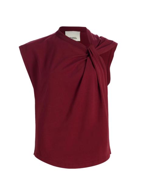 Isabel Marant Women's Nayda Draped Cotton Top - Dark Burgundy