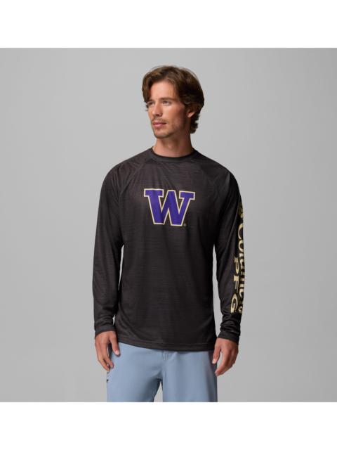 Columbia Men's Collegiate PFG Terminal Tackle Heather Long Sleeve Shirt - Washington