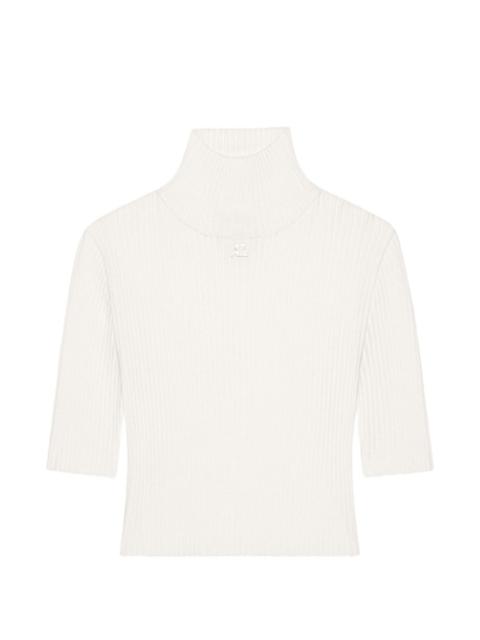 courrèges logo-detail cropped sweater