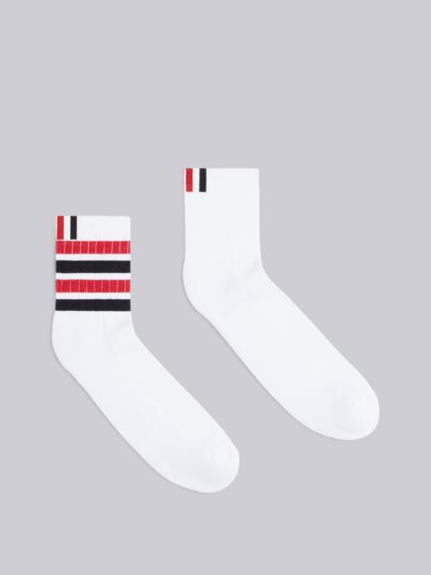 Thom Browne White Cotton Ankle RWB 4-Bar Socks