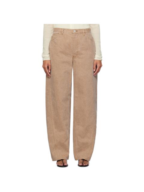 Brown Washed Organic Canvas Jeans
