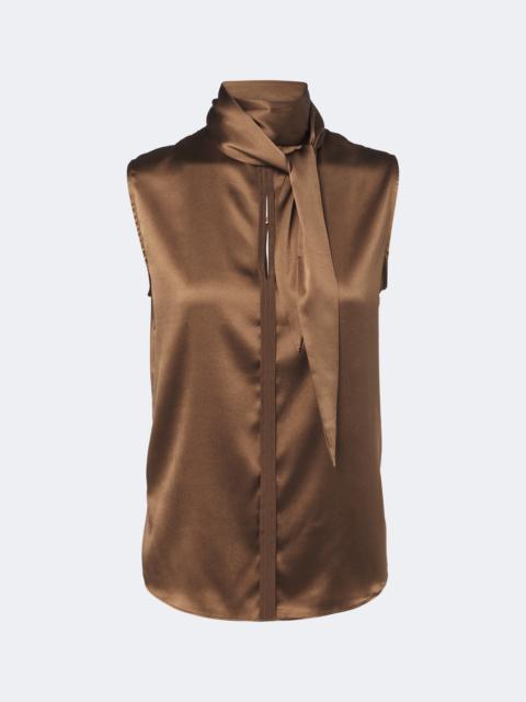 DOROTHEE SCHUMACHER Sense of Shine tie-neck silk-blend satin top