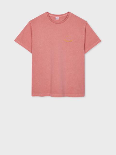 Paul Smith Women's Raspberry Acid Wash PS 'Happy' T-Shirt