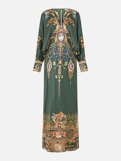 CAMILLA PLUNGE NECK DRAPED SHOULDER DRESS THE SECESSION SESSIONS