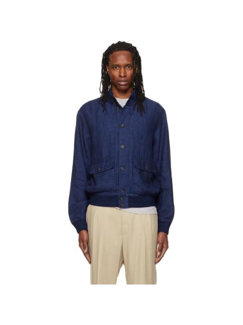 Polo Ralph Lauren Navy 'The Barrett Linen Herringbone' Jacket