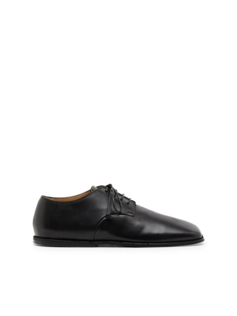 square-toe leather derby shoes