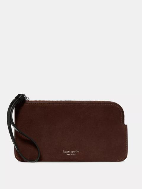 kate spade Zippy Suede And Shiny Leather Wristlet