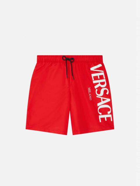 VERSACE Logo Long Swim Shorts
