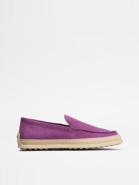 SLIPPER LOAFERS IN SUEDE - VIOLET