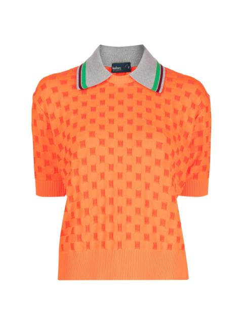 Kolor geometric-print polo shirt
