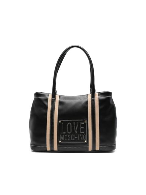 Moschino logo-patch shoulder bag