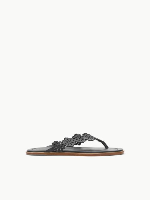 STAUD DANTE FLORAL THONG SLIDE BLACK