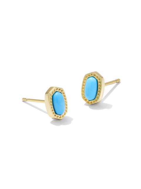 KENDRA SCOTT Mini Ellie Gold Stud Earrings in Turquoise Magnesite
