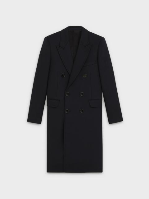 CELINE DOUBLE-BREASTED CHESTERFIELD COAT IN WOOL