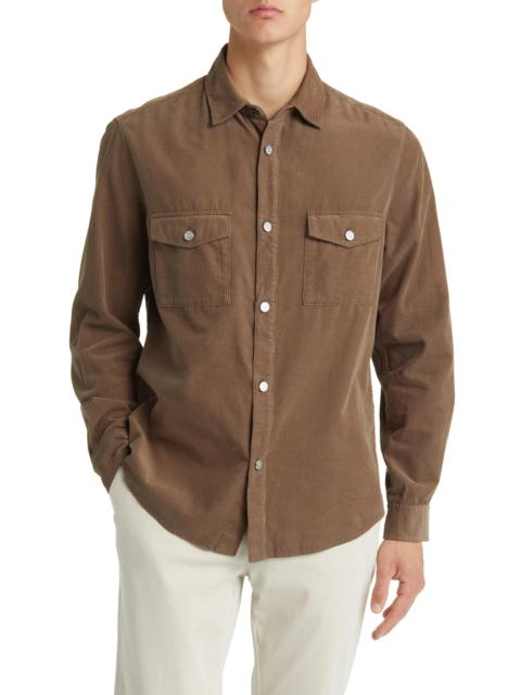 Long Sleeve Corduroy Button-Up Shirt