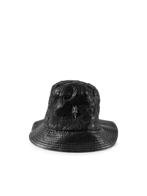 Chrome Hearts cross-patch leather bucket hat