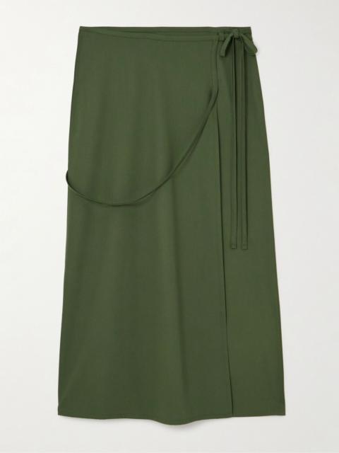 Lemaire Wool midi wrap skirt Army green