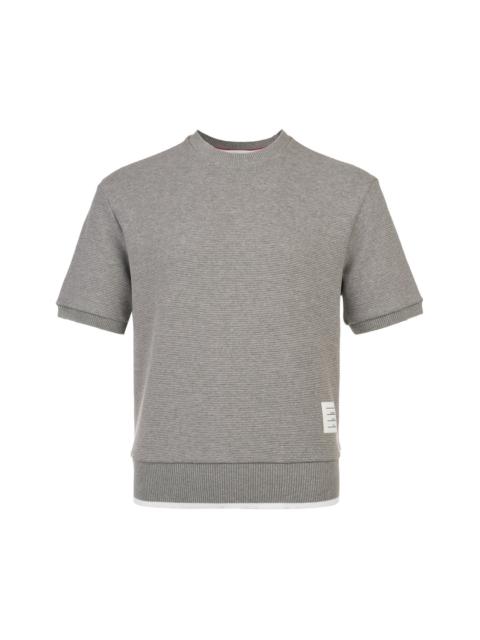 Thom Browne Short Sleeve Rib Cuff Tee