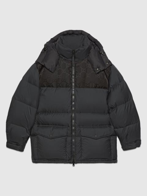 GUCCI Nylon down jacket with GG inserts