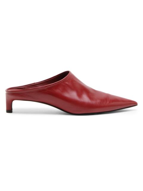 Jil Sander Women's 35MM Leather Kitten-Heel Mules - Cedar Red