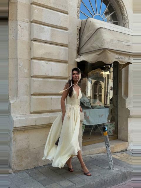 BARDOT Arletha Halter Maxi Dress In Canary Yellow