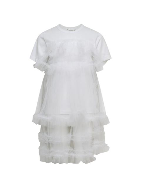 Comme des Garçons GIRL tulle-overlay ruffled T-shirt