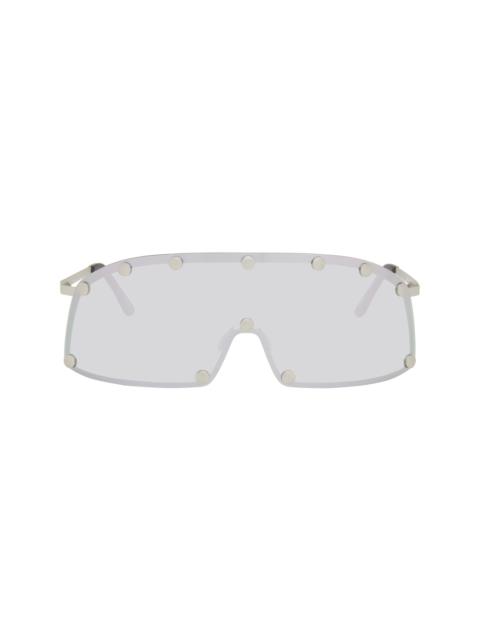 Rick Owens Silver Hollywood Shielding Sunglasses