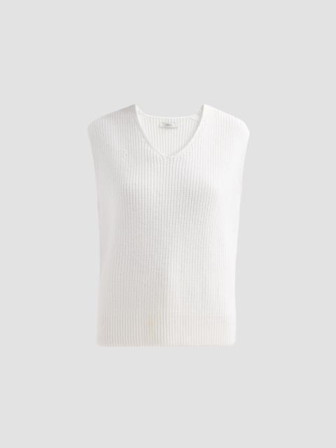 Vince Women's Relaxed Cotton V-Neck Vest - Optic White