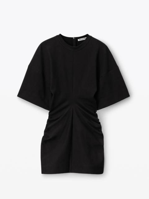 Alexander Wang crewneck ribbed jersey mini dress with draped detail