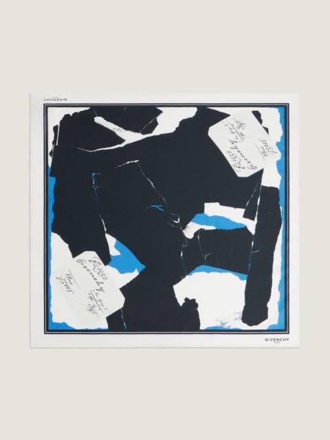 Givenchy SMALL SQUARE IN COTTON AND SILK WITH COLLAGE PRINT